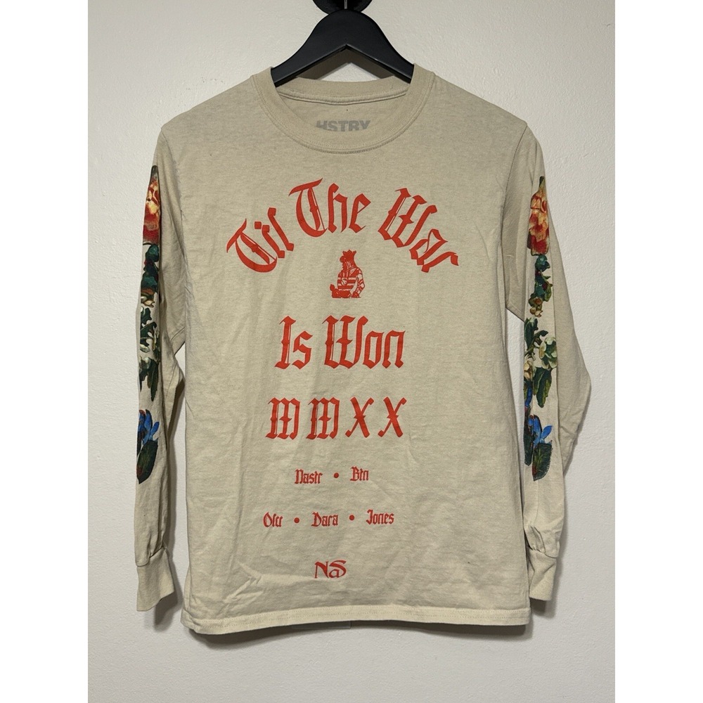 Nas Kings Disease II HSTRY Long Sleeve Shirt Small Floral Sleeve Rap Tee